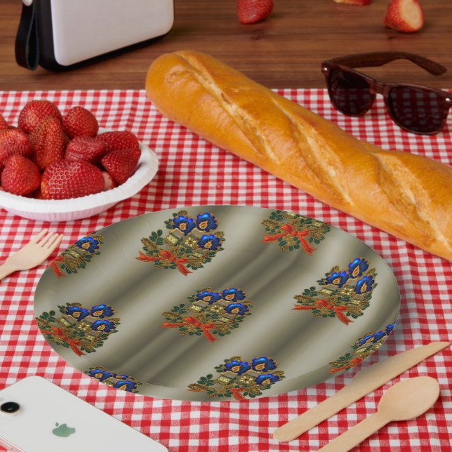 Plato De Papel Velas navidades (Picnic)