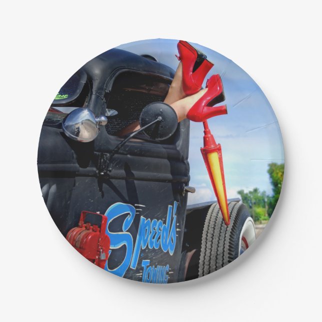 Plato De Papel Velocidades que remolcan el Rockabilly Betty del (Anverso)