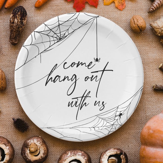 Plato De Papel Ven A Colgar Con La Fiesta De Halloween De Nosotro (Subido por el creador)