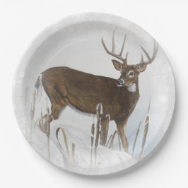 Plato De Papel Venado de cola blanca