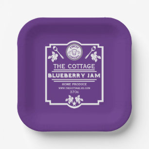 Plato De Papel Vendedor de mermelada de Blueberry