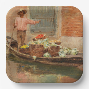 Plato De Papel Vendedor de verduras en Venecia (por Vincenzo Capr
