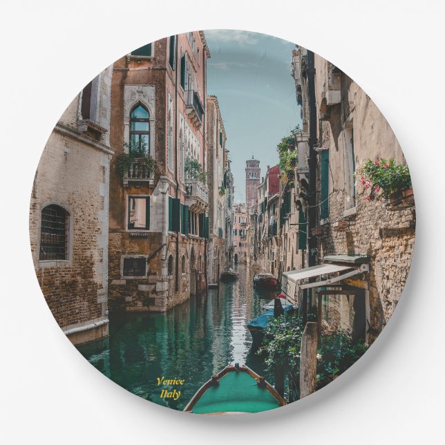 Plato De Papel Venecia Italia La Ciudad Flotante (Anverso)