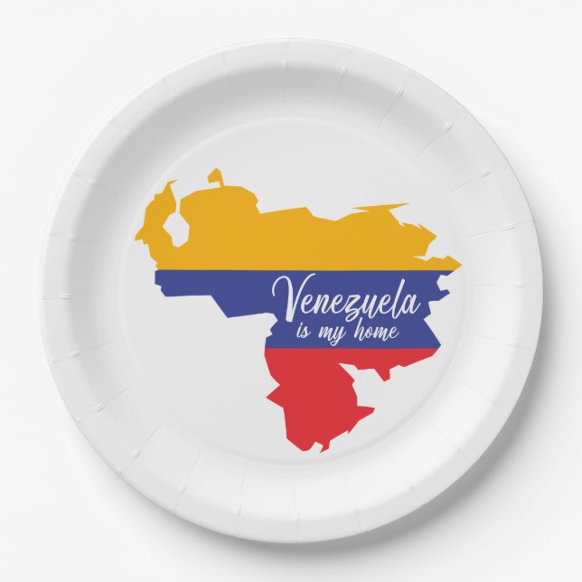 Plato De Papel Venezuela es mi hogar (Anverso)