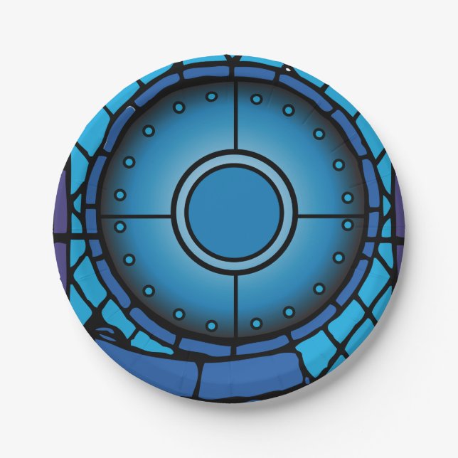 Plato De Papel Ventana de vidrio manchado de la iglesia (Anverso)