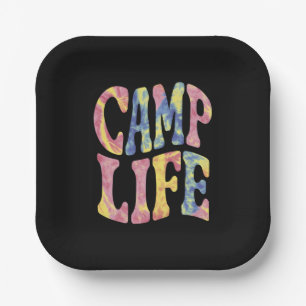 Plato De Papel Verano de camping Chicas Campamento de vida Tie-Di