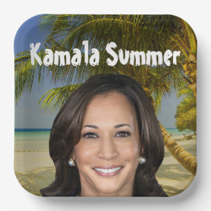 Plato De Papel Verano de Kamala 2024