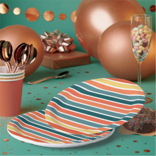 Plato De Papel Verano de las franjas '77