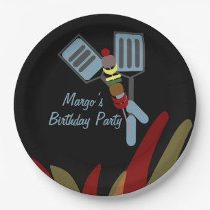 Plato De Papel Verano Parque de Cocinas Kabobs Cumpleaños    