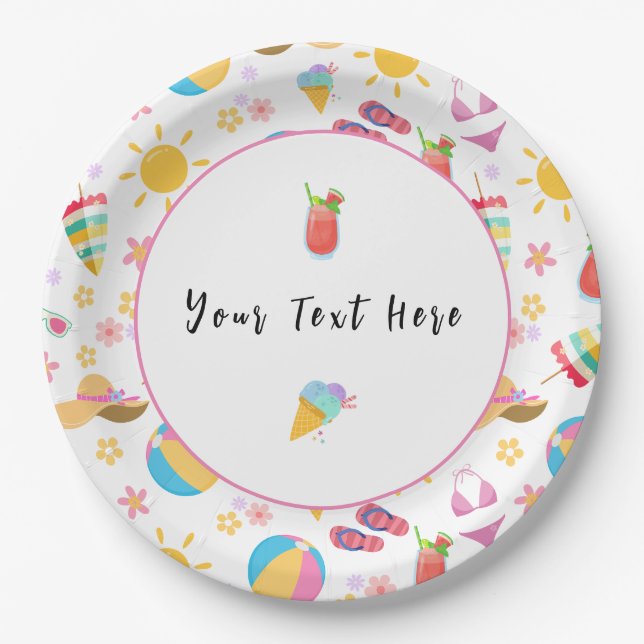 Plato De Papel Verano soleado (Anverso)