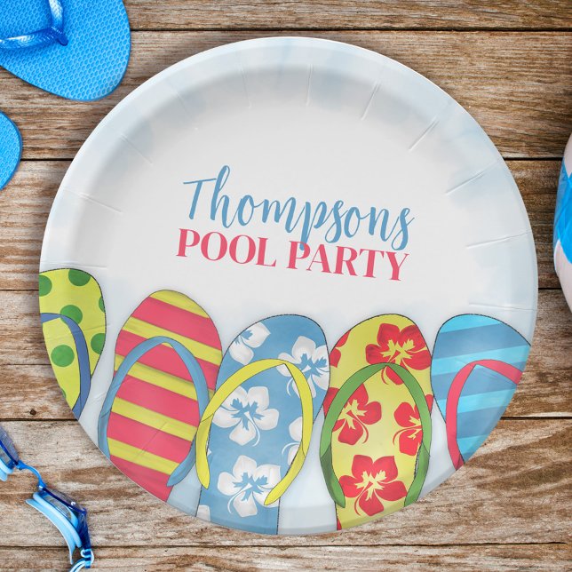 Plato De Papel Verano tropical dulce Flip Flops piscina Fiesta Di (Subido por el creador)