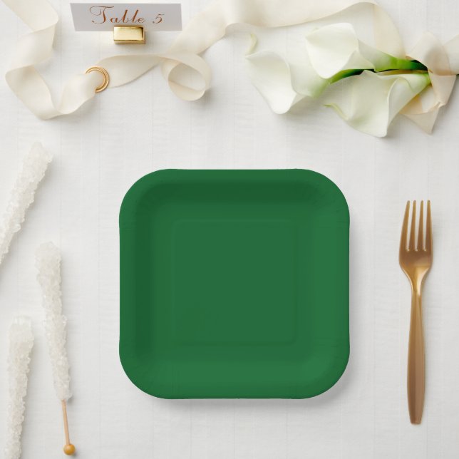 Plato De Papel Verde 2025 (Boda)