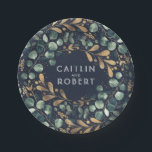 Plato De Papel Verde, azul marino y oro | Boda de vegetación<br><div class="desc">Placas de papel verde,  azul y dorado vintage/papel fiesta</div>