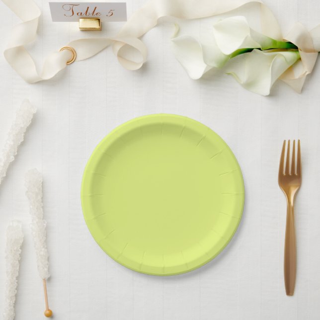 Plato De Papel Verde Claro (Boda)