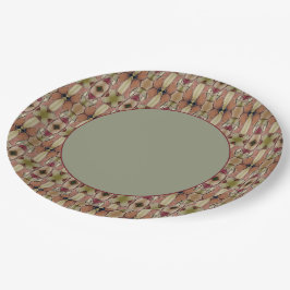 Plato De Papel Verde Con Moderno Beige