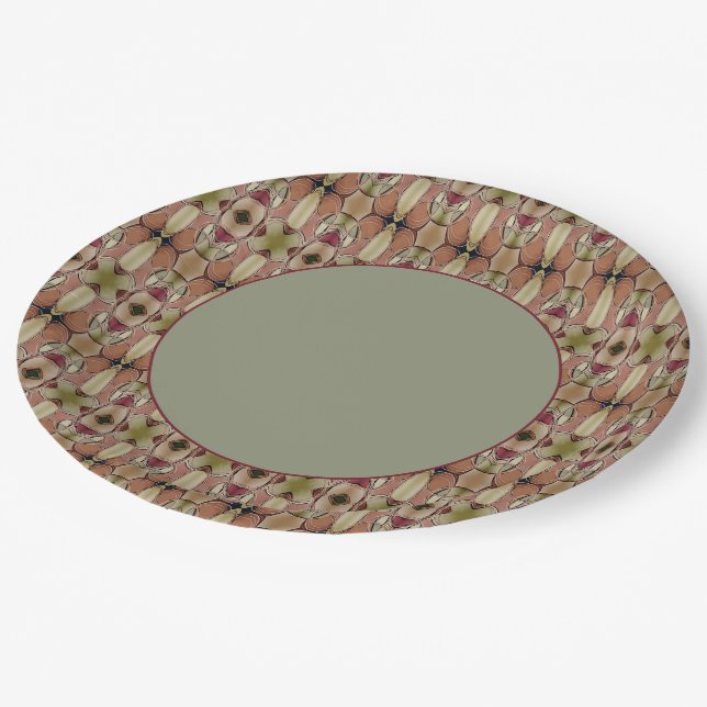 Plato De Papel Verde Con Moderno Beige (Angular)