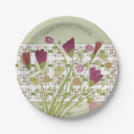 Plato De Papel Verde con patrón