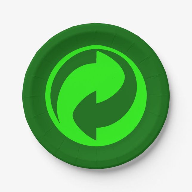 Plato De Papel Verde de reciclaje (Anverso)