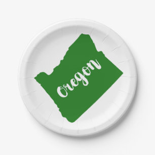Plato De Papel Verde Estatal de Oregón