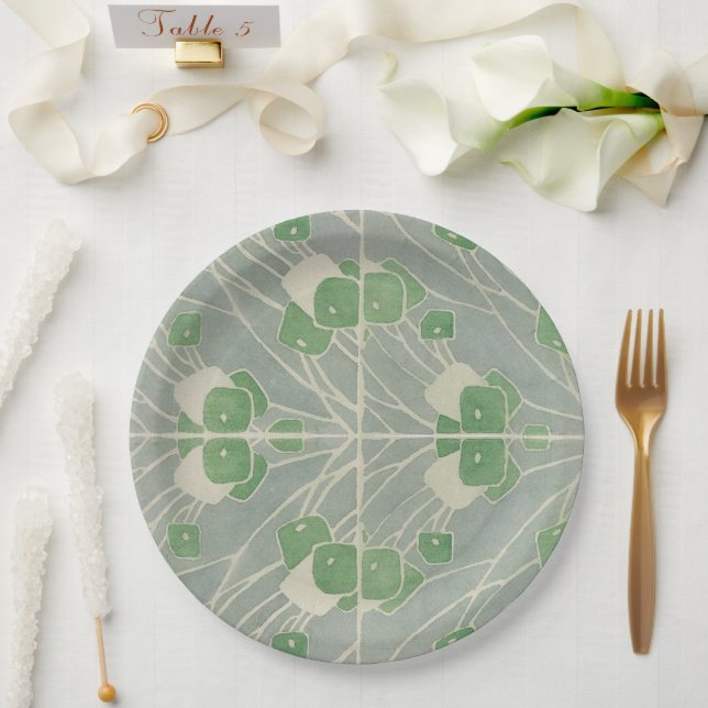 Plato De Papel Verde Geométrico 1915 Hannah Borger Overbeck (Boda)