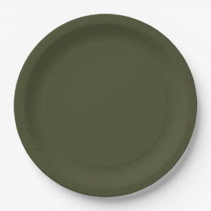 Plato De Papel verde militar