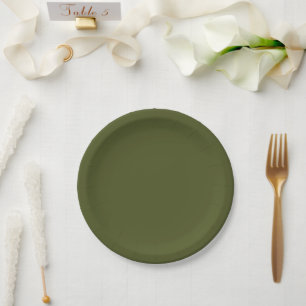 Plato De Papel verde militar