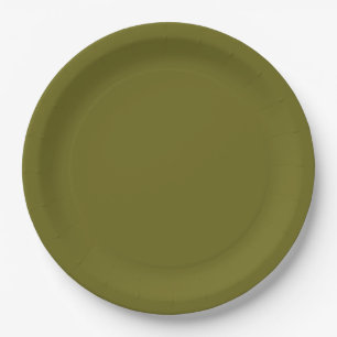Plato De Papel verde musgo