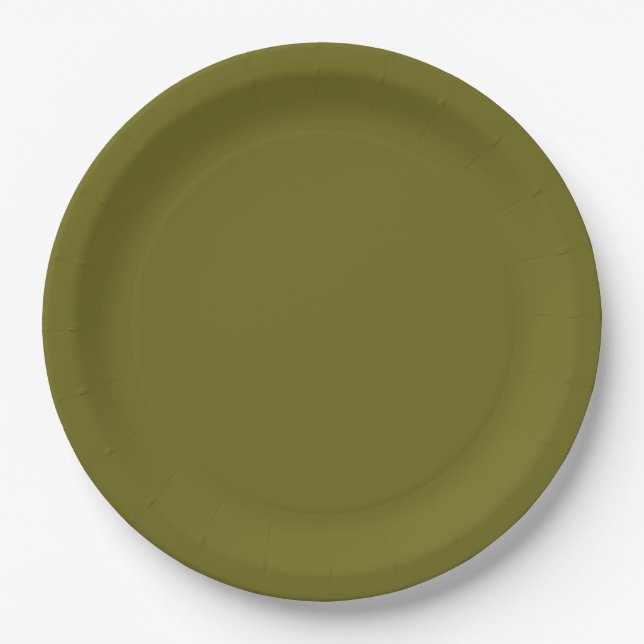 Plato De Papel verde musgo (Anverso)