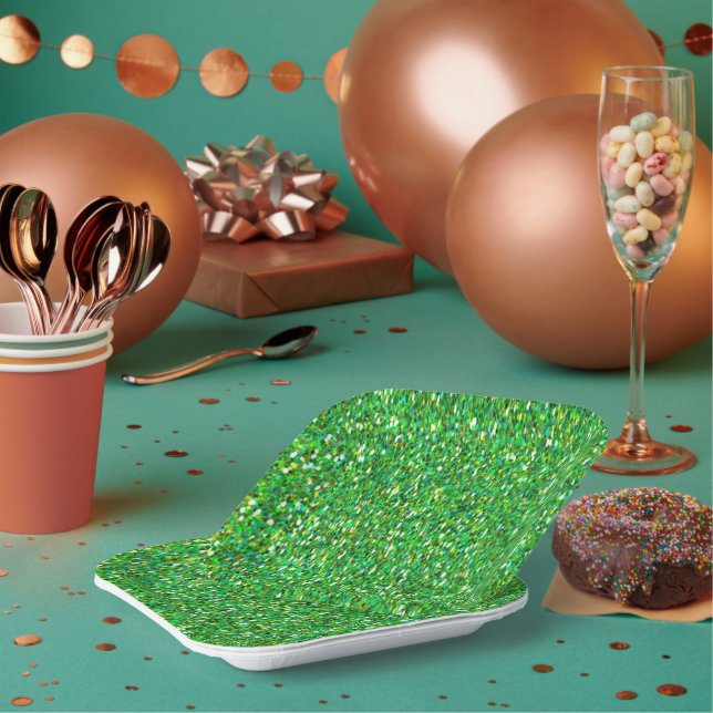 Plato De Papel Verde navidad (Multi)