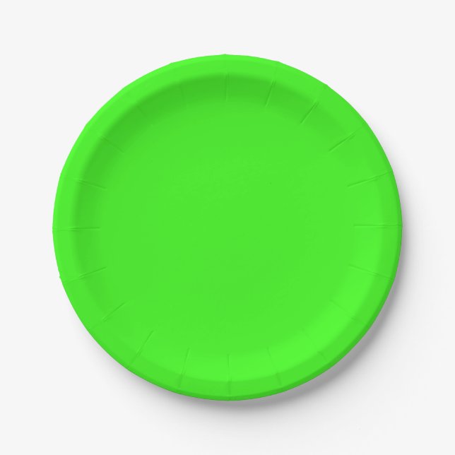 Plato de Papel Verde Neon Personalizado (Anverso)