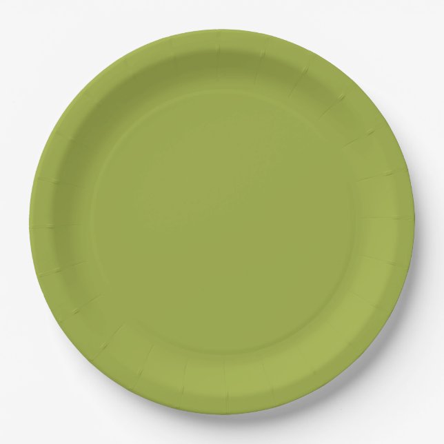 Plato De Papel Verde Oliva (Anverso)