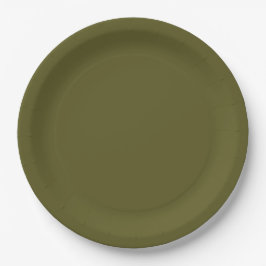 Plato De Papel Verde oliva
