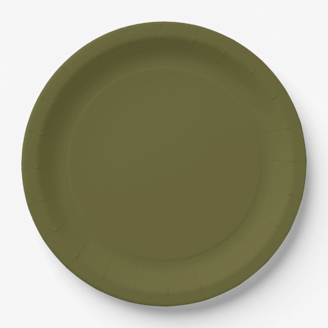 Plato De Papel Verde oliva (Anverso)