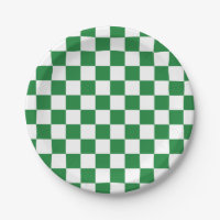 Verde oscuro y blanco a cuadros