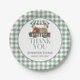 Plato De Papel Verde Salvia Fresco Del Mercado 