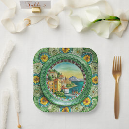 Plato De Papel Verde siciliano: Placa de papel de melamina