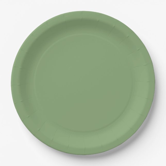 Plato De Papel Verde suave (Anverso)