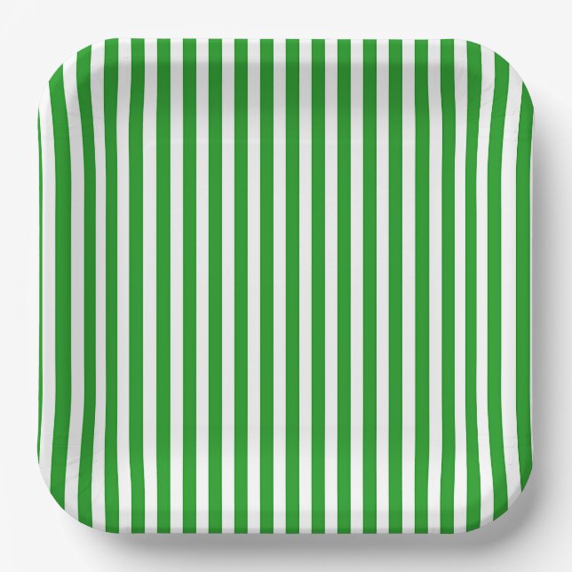 Plato De Papel Verde y Blanco (Anverso)