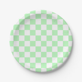 Plato De Papel Verde y blanco suaves y controlados