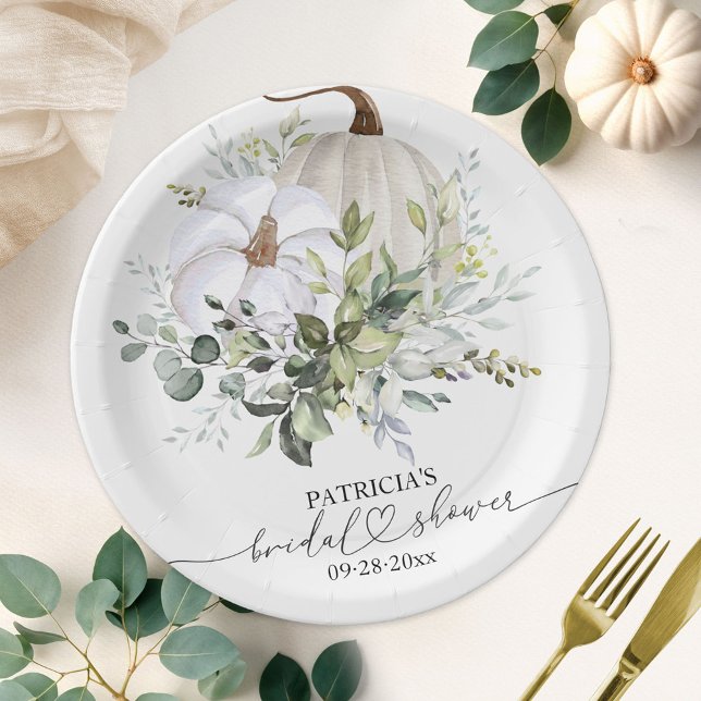Plato De Papel Verdor Calabaza Caída Ducha Bridal (Subido por el creador)