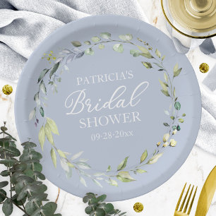 Plato De Papel Verdor Eucalyptus Wreath Bridal Shower