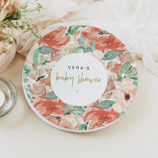 Plato De Papel Verdor VERA Eucalyptus y Terracotta Floral (Subido por el creador)