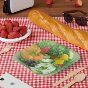 Plato De Papel verduras frescas