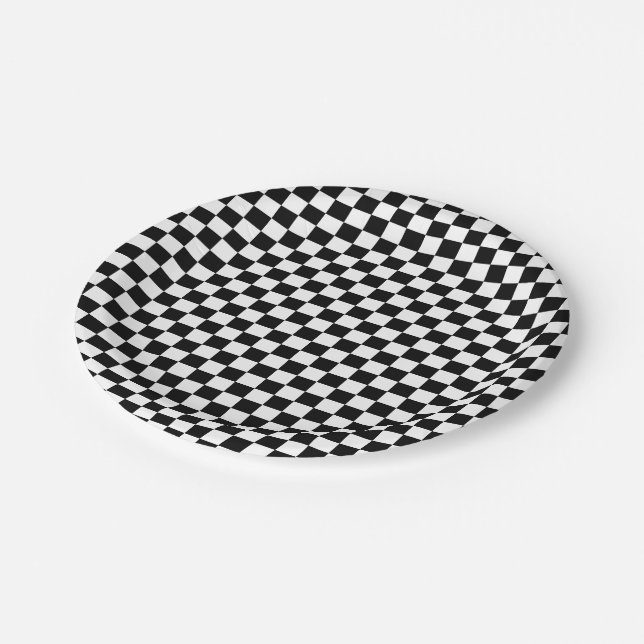 Plato De Papel Verificador negro y blanco clásico    (Angular)
