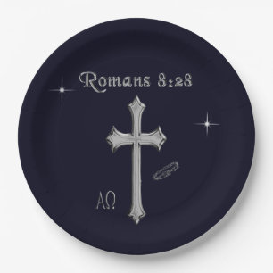Plato De Papel versículo bíblico cristiano Romanos 8:28
