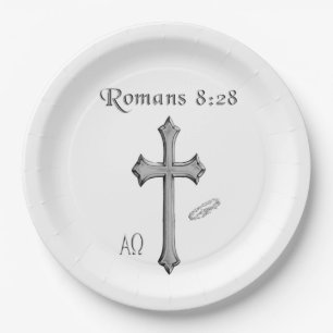 Plato De Papel versículo bíblico cristiano Romanos 8:28
