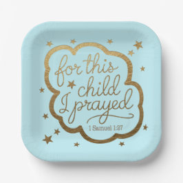 Plato De Papel Verso biblial de 1 Samuel 1:27