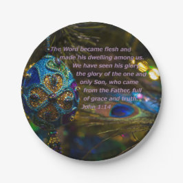 Plato De Papel Verso de la Biblia Azul de Victoria