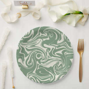 Plato De Papel Vertido - Verde