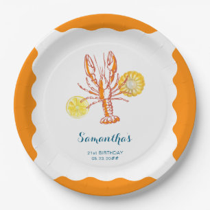 Plato De Papel Vestíbulo a la parrilla Tails BBQ Seafood Summer B